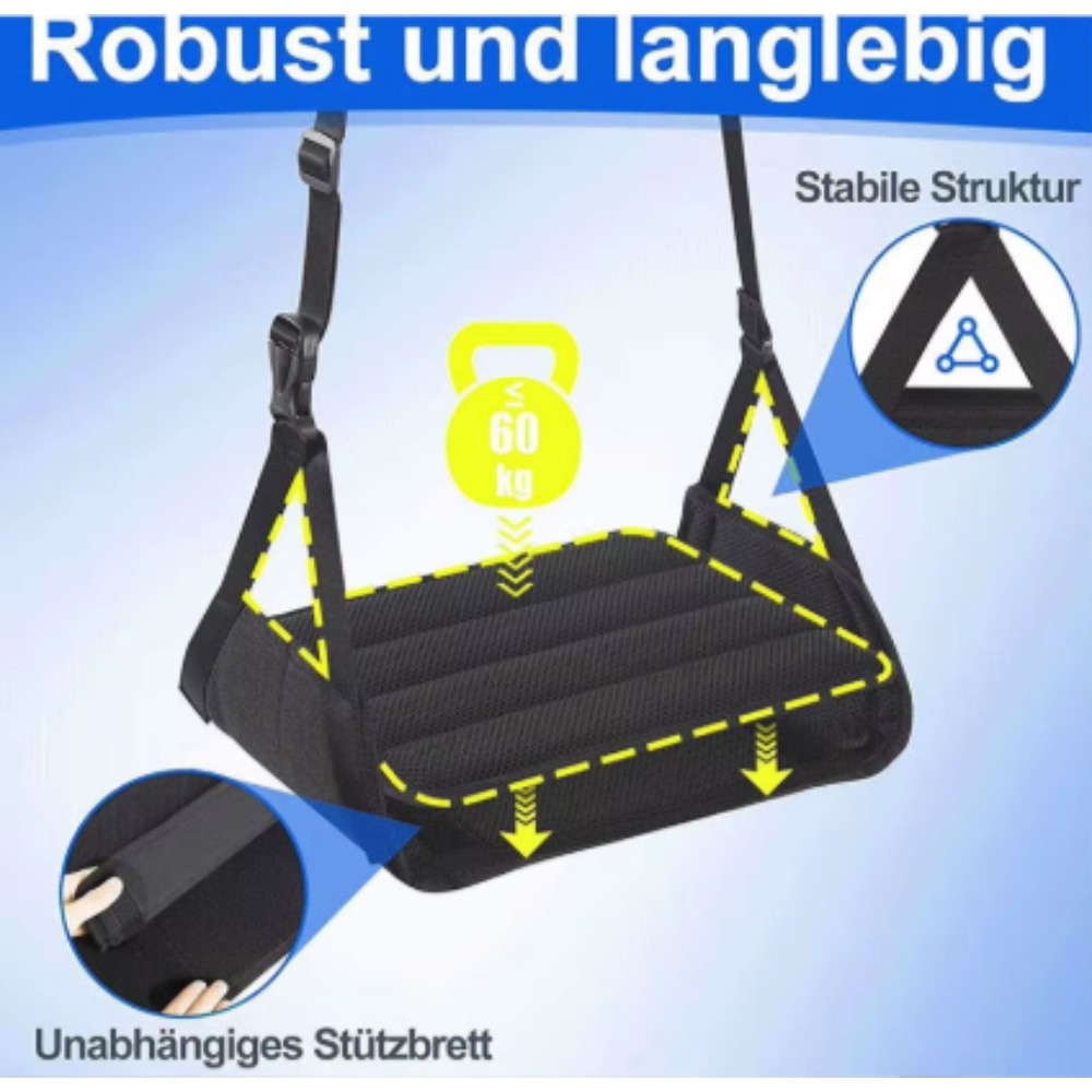 Under Desk Hammock - 調節可能なトラベルフットハンモック（収納バッグ付き）快適な飛行機用フットレスト、デスク下フットスリング、オフィスでの長時間の足のリラックスに。
