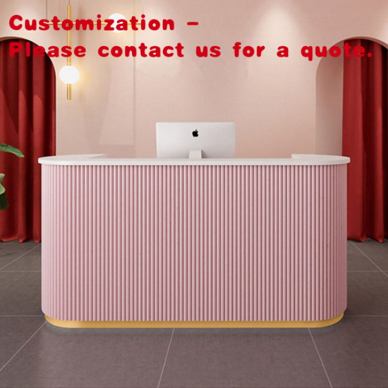 Reception Desk Counter - カスタムメイドのモダンで豪華なMDF製受付デスク、木製オフィス家具、フロントカウンター、スパ、ネイルサロン、オフィス家具