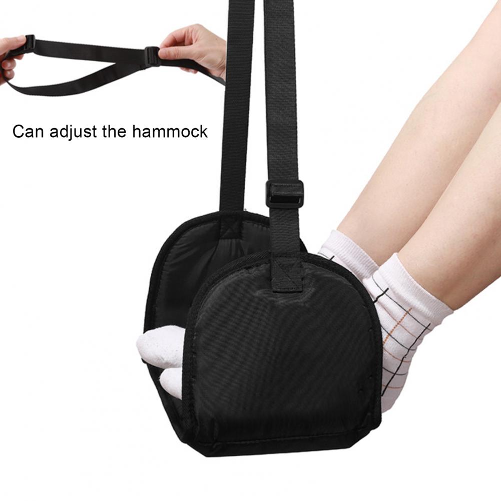 Under Desk Hammock - 飛行機用フットハンモック 長さ調整可能 プラットフォームベース フットレスト メモリーフォーム付き オフィスデスク下用