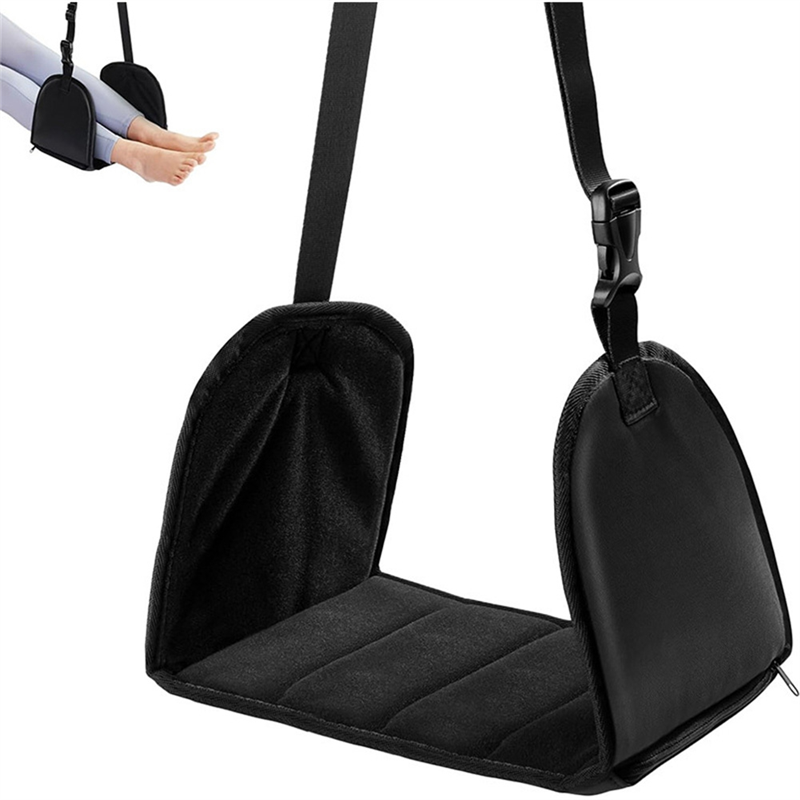 Under Desk Hammock - KYCOR-フットリラックスハンモック調節可能な飛行機フットハンモックオフィス旅行用リラックスデスク下休憩フットハンモック