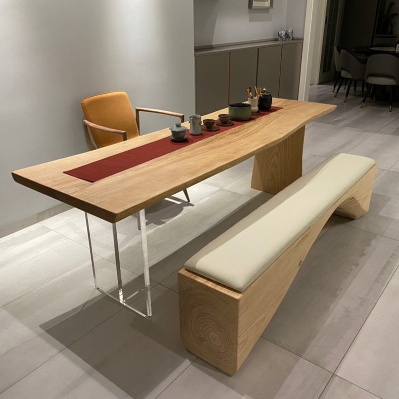 北欧無垢材アクリルフローティングテーブルモダンシンプルスタデ - Office Furniture Home のレビューと価格