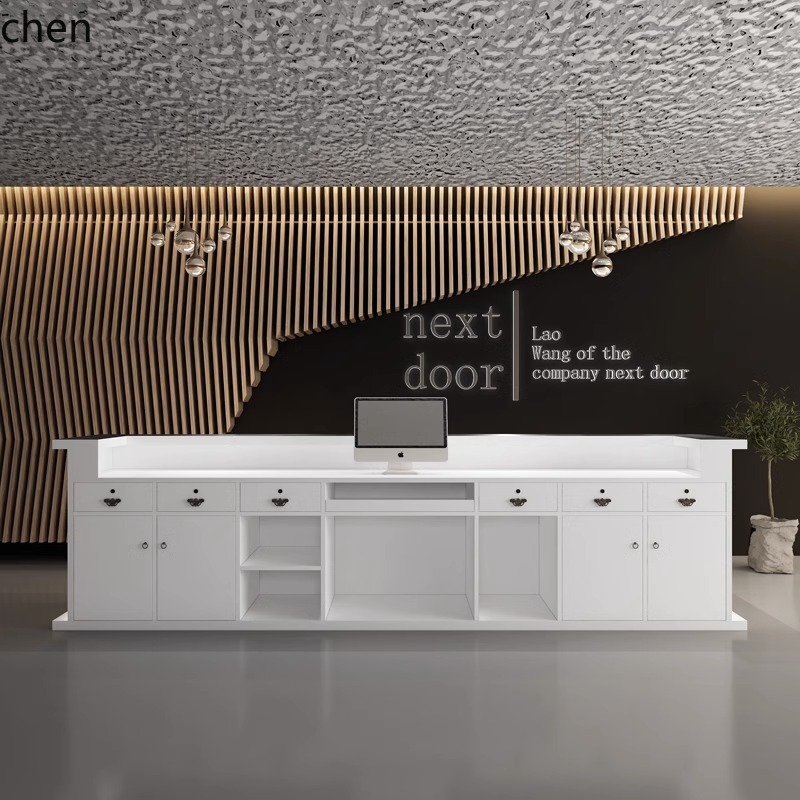 ZMLフロントデスクホテルレジカウンター曲線型美容室バーカウ - Reception Desk Counter のレビューと価格