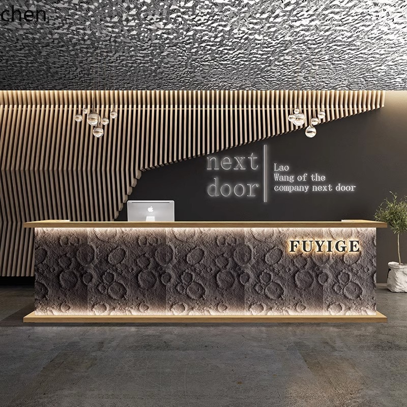 ZMLフロントデスクホテルレジカウンター曲線型美容室バーカウ - Reception Desk Counter のレビューと価格