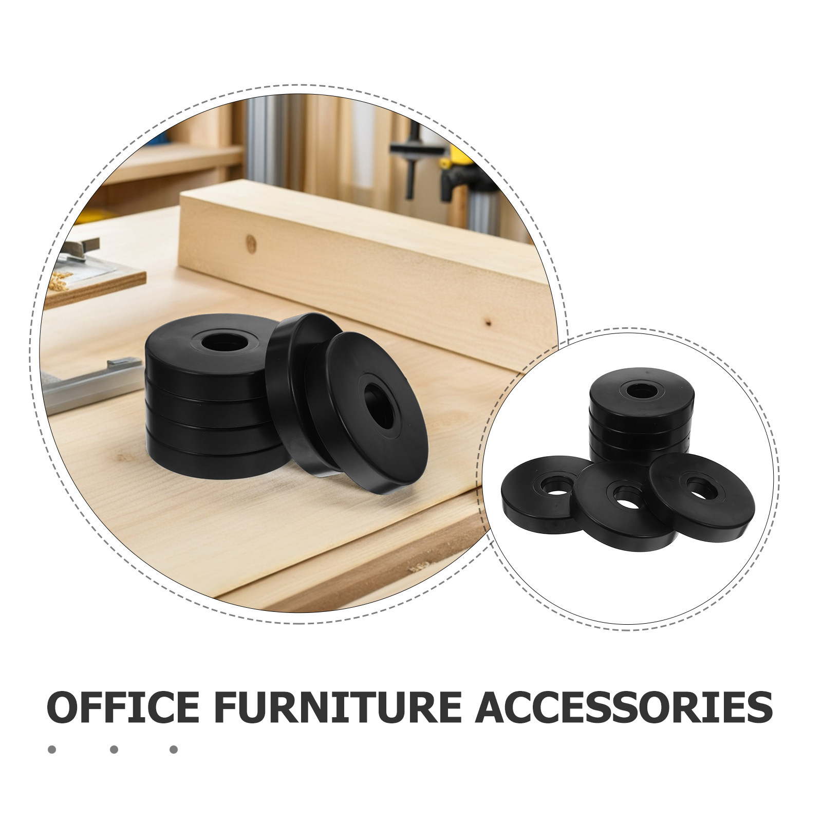 12個入り丸型キャスターパッド、衝撃吸収、滑り止め、家具・床 - Office Furniture Home のレビューと価格