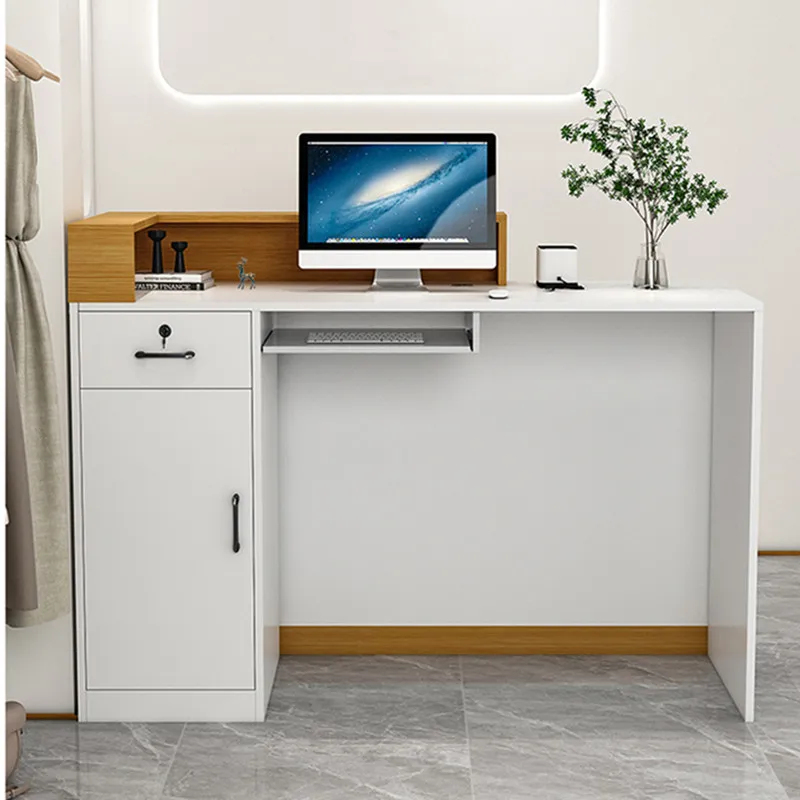 木製ホテル受付デスク モダンオフィスフロントカウンター サイ - Reception Desk Counter のレビューと価格