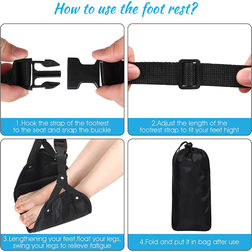 飛行機のフットハンモック,最高の飛行機のフットレスト,トラベ - Under Desk Hammock のレビューと価格