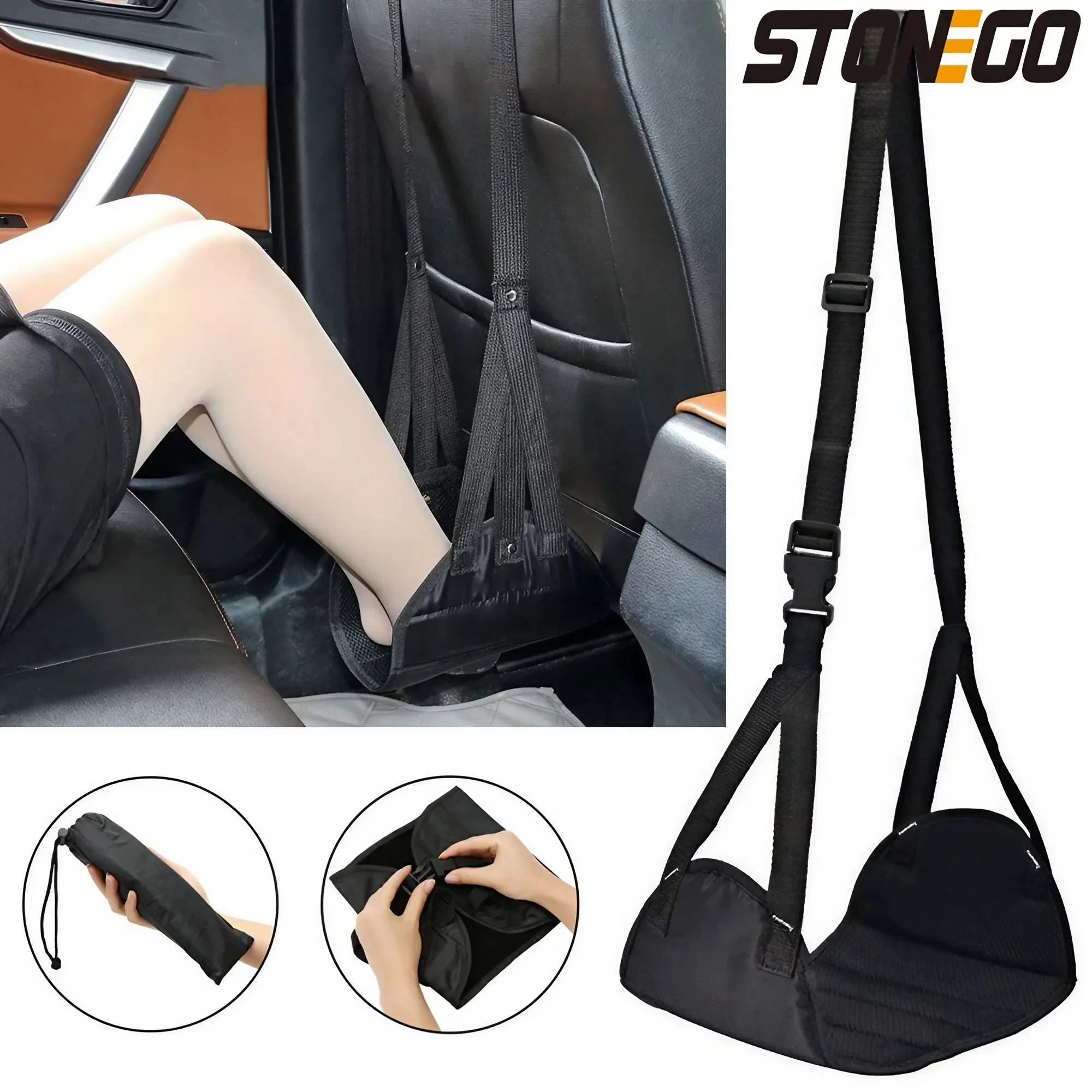 車のフットレストポータブルオフィスレジャーホームデスクフィー - Under Desk Hammock のレビューと価格